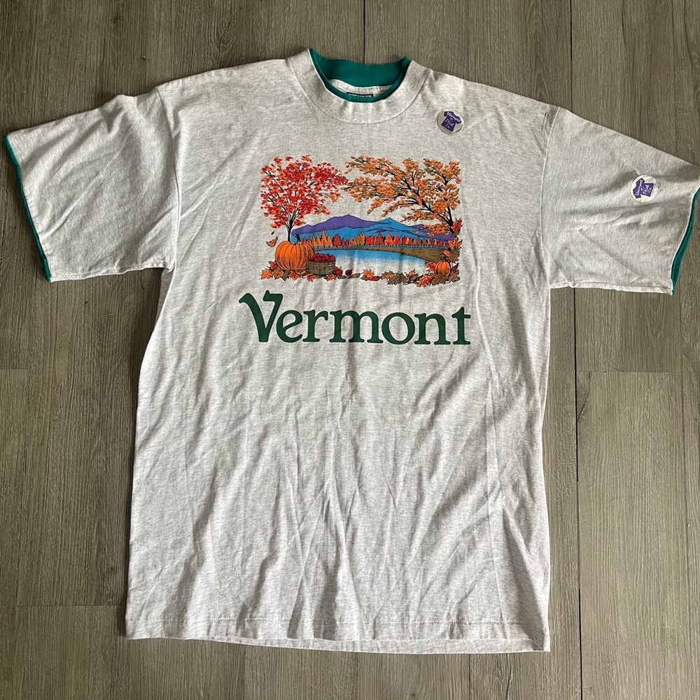 Vintage Vermont Nature T-shirts Men’s Size XL Trees Horse Double Sided Made USA